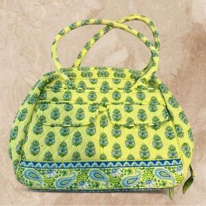Vera Bradley Citrus Retired Lime Green Paisley Elephant Shoulder Bag